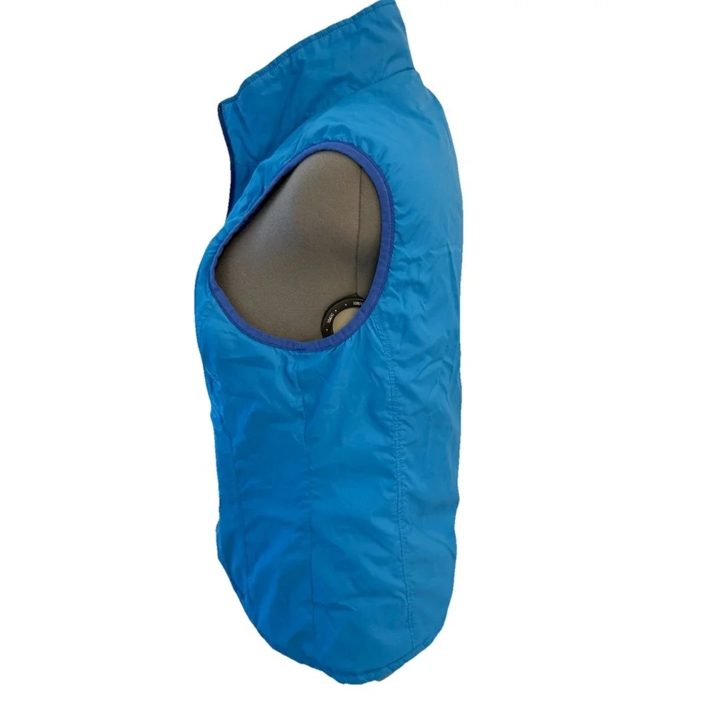 LL BEAN Women's Blue Turquoise LIGHTWEIGHT QUILTED Insulated REVERSIBLE VEST L